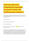 Med-Surg HESI Evolve Comprehensive Questions &lpar;Frequently Tested&rpar; with Verified Answers Graded A&plus;