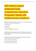 HESI Medical-Surgical Assignment Exam Comprehensive Questions &lpar;Frequently Tested&rpar; with Verified Answers Graded A&plus;