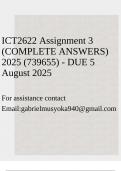 ICT2622 Assignment 3 &lpar;COMPLETE ANSWERS&rpar; 2025 &lpar;739655&rpar; - DUE 5 August 2025
