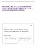 PHOENIX FIRE DEPARTMENT RECRUIT STUDY GUIDE PACKET 2025 QUESTIONS WITH COMPLETE SOLUTIONS&excl;&excl;