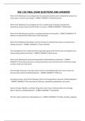 SOC 134 FINAL EXAM QUESTIONS AND ANSWERS
