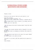 ICEMA FINAL STUDY GUIDE QUESTIONS AND ANSWERS