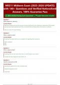 NR511 Midterm Exam &lpar;2025-2026 UPDATE&rpar;  with 140&plus; Questions and Verified Rationalized  Answers&comma; 100&percnt; Guarantee Pass