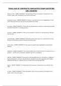 TEXAS LAW OF CONTRACTS CUMULATIVE EXAM QUESTIONS AND ANSWER1