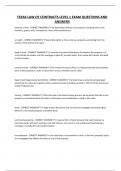 TEXAS LAW OF CONTRACTS LEVEL 1 EXAM QUESTIONS AND ANSWERS&period;