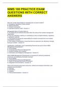 NIMS 100 PRACTICE EXAM QUESTIONS WITH CORRECT ANSWERS 