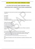 ATLS PRE-TEST & POST EXAM VERSIONS II EXAM   QUESTIONS WITH COMPLETE SOLUTIONS GUARANTEED  PASS  