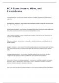 PCA Exam&colon; Insects&comma; Mites&comma; and Invertebrates Possible Questions And Answers 100&percnt; Accurately Solved&period;