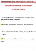LETRS Unit 8 Final Assessment Exam &lpar;Latest 2025 &sol; 2026 Update&rpar; Questions & Correct Answers &lpar;100&percnt; Correct Verified Answers&rpar; Already Graded A&plus;