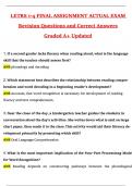 LETRS 1-4 Final Assessment Exam &lpar;Latest 2025 &sol; 2026 Update&rpar; Questions & Correct Answers &lpar;100&percnt; Correct Verified Answers&rpar; Already Graded A&plus;
