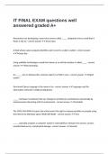 IT FINAL EXAM questions well answered graded A+