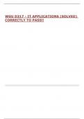 WGU D317 - IT APPLICATIONS &lpar;SOLVED&rpar; CORRECTLY TO PASS&excl;&excl;
