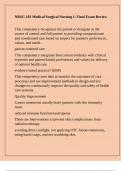 NRSG 102 Medical Surgical Nursing I&colon; Final Exam Review