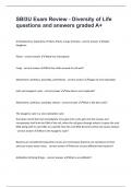 SBI3U Exam Review - Diversity of Life questions and answers graded A&plus;