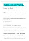 Firefighter 2 Final Exam Questions with All Solved Solutions Graded A&plus;&period;