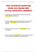 OHIO ADVANCED MANICURE  EXAM 2025 BRAND NEW  ACTUAL EXAM WITH ANSWERS&period;