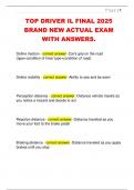 TOP DRIVER IL FINAL 2025  BRAND NEW ACTUAL EXAM  WITH ANSWERS&period;