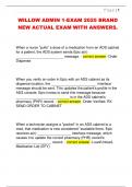 WILLOW ADMIN 1-EXAM 2025 BRAND  NEW ACTUAL EXAM WITH ANSWERS&period;