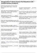Georgia Class F drivers license Test Questions with Verified Answers Graded A