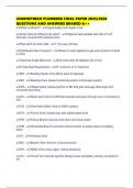 JOURNEYMAN PLUMBING FINAL PAPER 2025&sol;2026 QUESTIONS AND ANSWERS GRADED A&plus;&plus;