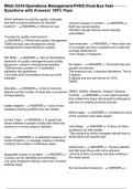 WGU C215 Operations Management PVDC Final Exa Test Questions with Answers 100&percnt; Pass