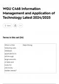 WGU C468 Information Management and Application of Technology Latest 2024&sol;2025