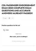CDL PASSENGER ENDORSEMENT EXAM 2025 COMPLETE EXAM QUESTIONS AND ACCURATE ANSWERS &vert;ALREADY PASSED&excl;&excl;