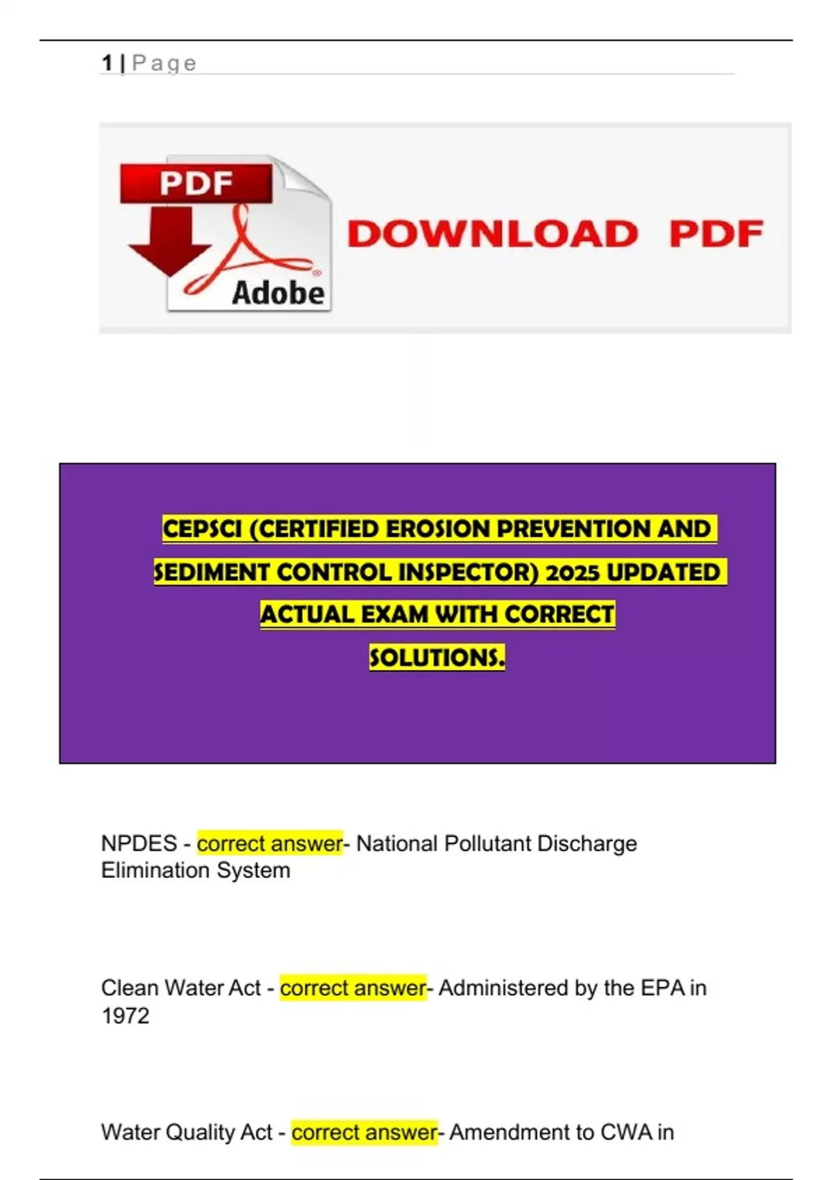 CEPSCI (CERTIFIED EROSION PREVENTION AND SEDIMENT CONTROL INSPECTOR ...