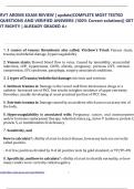 RVT ARDMS EXAM REVIEW &vert; update&vert;COMPLETE MOST TESTED QUESTIONS AND VERIFIED ANSWERS &lpar;100&percnt; Correct solutions&rpar;&vert; GET IT RIGHT&excl;&excl; &vert; ALREADY GRADED A&plus;