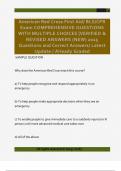 American Red Cross First Aid&sol; BLS&sol;CPR  Exam COMPREHENSIVE QUESTIONS  WITH MULTIPLE CHOICES &vert;VERIFIED &  REVISED ANSWERS &lpar;NEW&rpar; 202&colon; 5