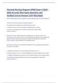 Practical Nursing Program &lpar;PNP&rpar; Exam 4 2025&ndash;2026 Accurate Real Exam Questions and Verified Correct Answers JUST RELEASED