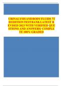 TEST BANK FOR Urinalysis and Body Fluids Seventh Edition by Susan King Strasinger &comma; Marjorie Schaub Di Lorenzo ISBN&colon;978-0803675827 ALL CHAPTERS COVERED YOUR ULTIMATE GUIDE 100&percnt; VERIFIED A&plus; GRADE ASSURED&excl;&excl;&excl;&excl;&excl; NEW LATEST UPDATE&excl;&excl;&excl;&excl;&excl;