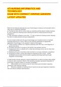 ATI NURSING INFORMATICS AND TECHNOLOGY  EXAM WITH CORRECT VERIFIED ANSWERS  LATEST UPDATED