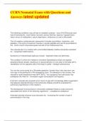 CCRN Neonatal Exam with Questions and  Answers latest updated
