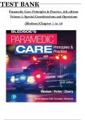 Test bank for Paramedic Care&colon; Principles & Practice &ndash; Volume 1&comma;2&comma;3&comma;4 and 5 &lpar;6th Edition&rpar;