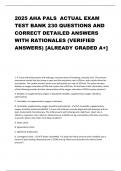 2025 AHA PALS  ACTUAL EXAM  TEST BANK 230 QUESTIONS AND  CORRECT DETAILED ANSWERS  WITH RATIONALES &lpar;VERIFIED  ANSWERS&rpar; &lbrack;ALREADY GRADED A&plus;&rsqb;  