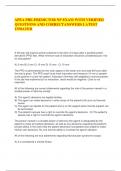 APEA PRE-PREDICTOR NP EXAM WITH VERIFIED QUESTIONS AND CORRECTANSWERS LATEST UPDATED