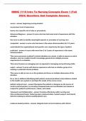 NMNC 1110 Intro To Nursing Concepts Exam 1 &lpar;Fall 2023&rpar; Questions And Complete Answers 