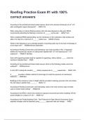 Roofing Practice Exam &num;1 with 100&percnt; correct answers