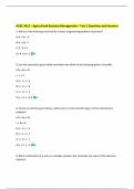 AGEC 3413 &ndash; Agricultural Business Management &ndash; Test 1 Questions and Answers 