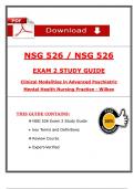 Wilkes NSG 526 Exam 2 Study Guide Clinical Modalities Adv&period; Psych &lpar;Latest 2025 &sol; 2026&rpar;&comma; 100&percnt; Verified