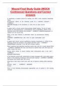 Wound Final Study Guide &lpar;WOCN  Continence&rpar; Questions and Correct  answers 