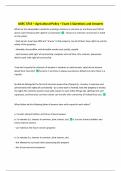 AGEC 3713 &ndash; Agricultural Policy &ndash; Exam 1 Questions and Answers 