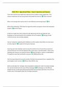 AGEC 3713 &ndash; Agricultural Policy &ndash; Exam 3 Questions and Answers 