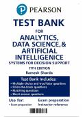 Analytics, Data Science, & Artificial Intelligence: Systems for Decision Support 11th Edition - Test Bank by Sharda, Delen & Turban