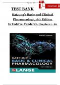 TEST BANK For Katzung's Basic and Clinical Pharmacology&comma; 16th Edition By &lbrace;Todd W&period; Vanderah&comma; 2024&comma;&rcub; Verified Chapters 1 - 66&comma; Complete Newest Version