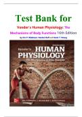 Test Bank for Vander's Human Physiology: The Mechanisms of Body Functions 16th Edition by Eric P. Widmaier, Hershel Raff and Kevin T. Strang isbn-9781264125739