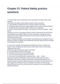 Chapter 27&colon; Patient Safety practice questions & Answers 2025&sol;2026 &lpar; A&plus; GRADED 100&percnt; VERIFIED&rpar;
