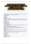 PAX Science NLN Exam Questions with Verified Answers