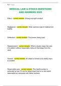 MEDICAL LAW & ETHICS QUESTIONS  AND ANSWERS 2025